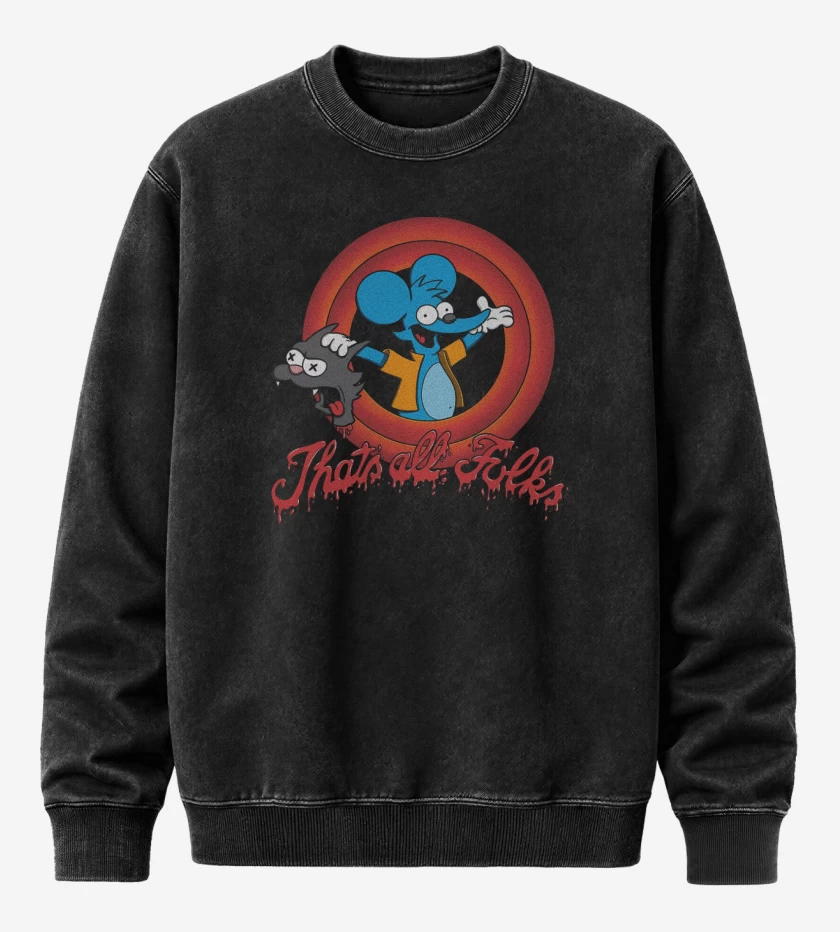 Poleron Polo Acid Wash Negro de Thats All Folks