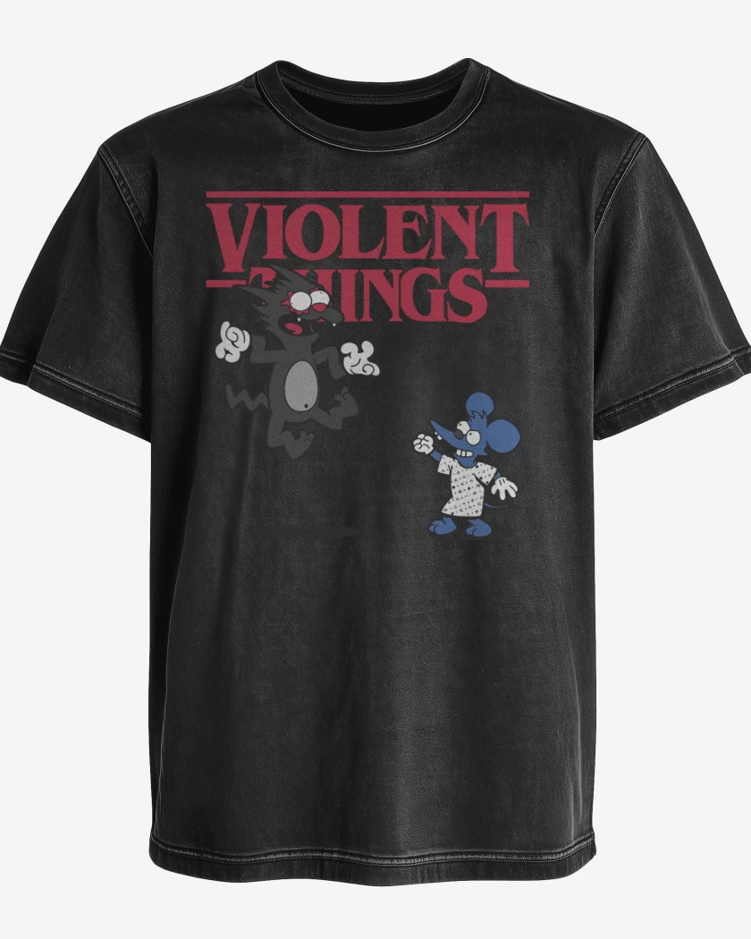 Polera desgastada Negro de Violent Things
