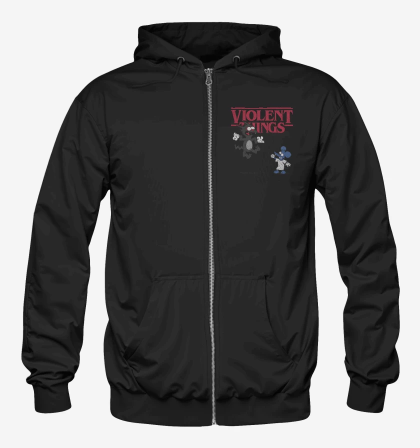 Poleron Canguro con cierre Negro de Violent Things