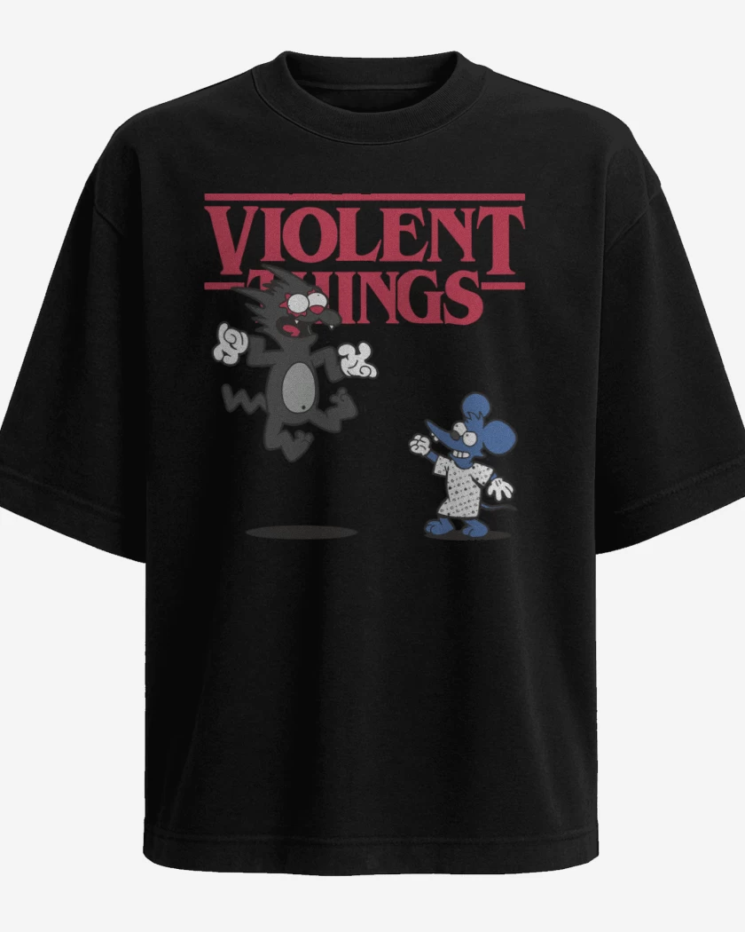 Polera Oversize Negro de Violent Things
