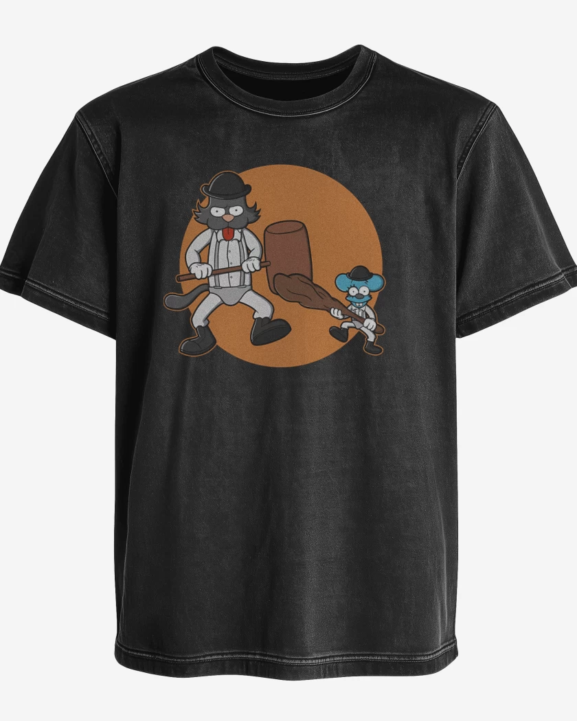 Polera desgastada Negro de Ultraviolencia Animada