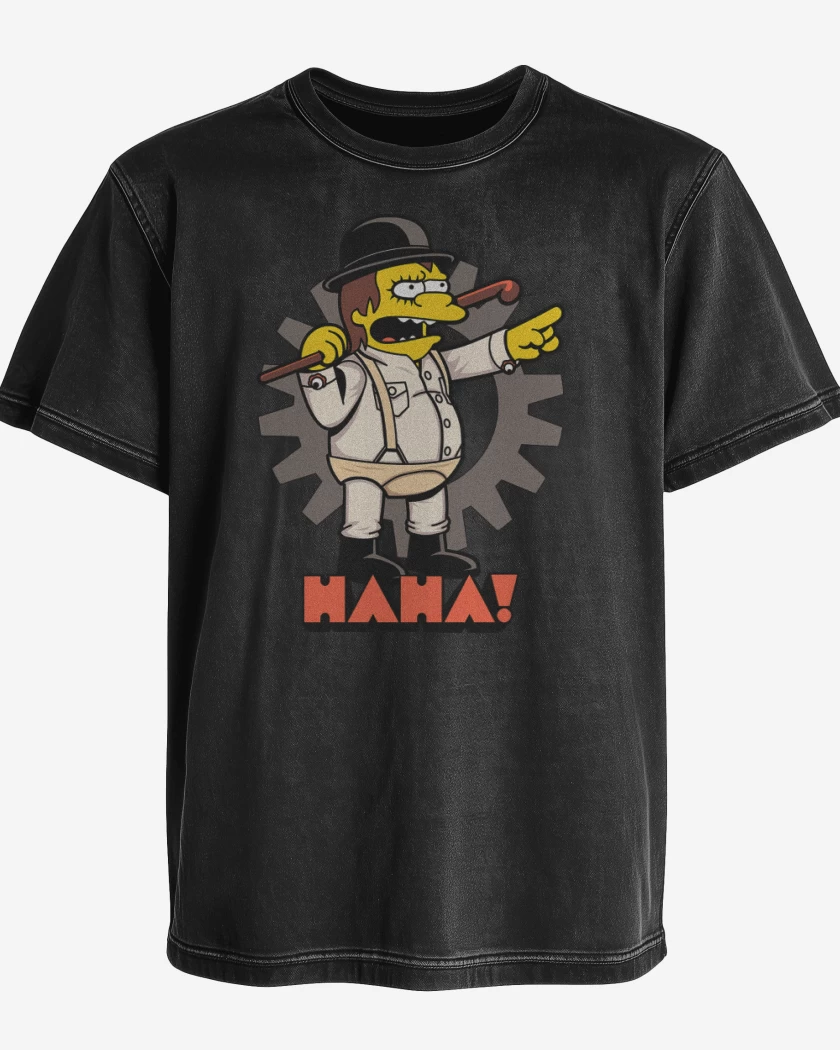 Polera desgastada Negro de Ultrahaha