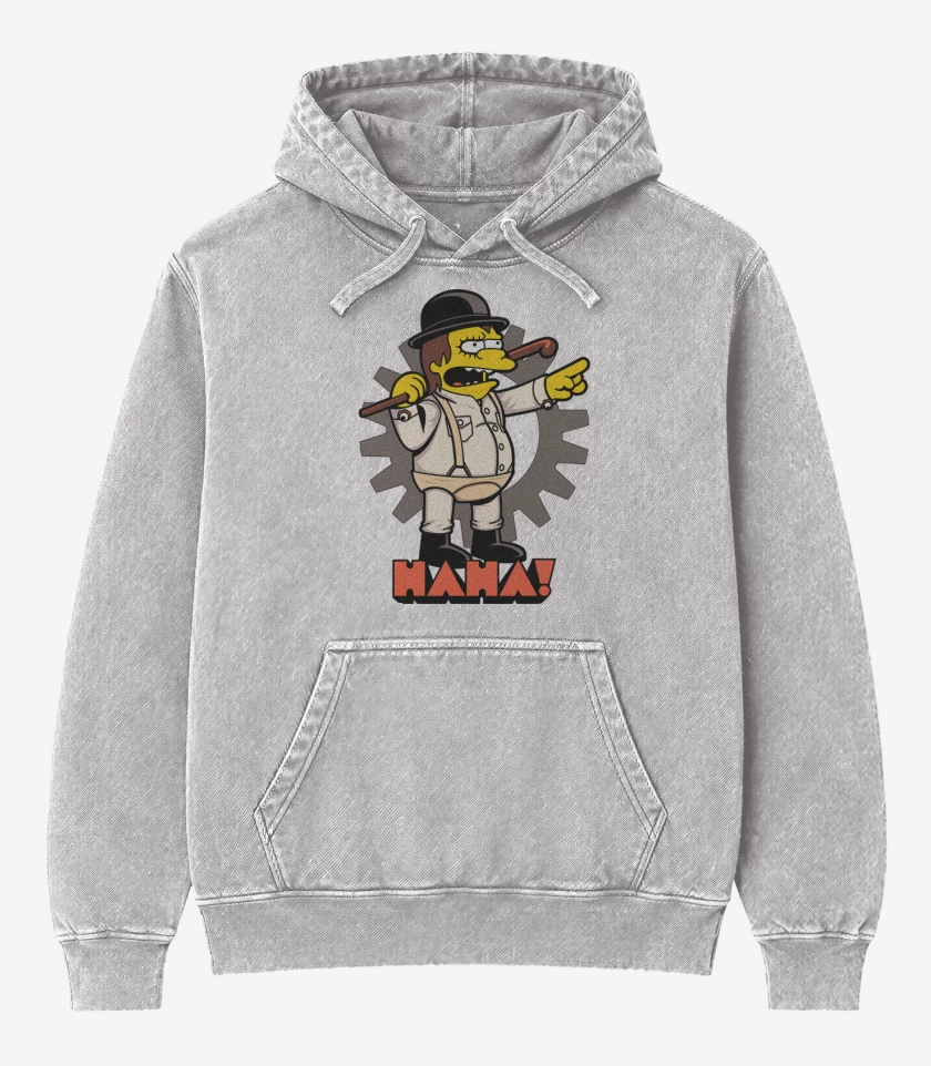 Poleron Canguro Acid Wash Gris Melange de Ultrahaha