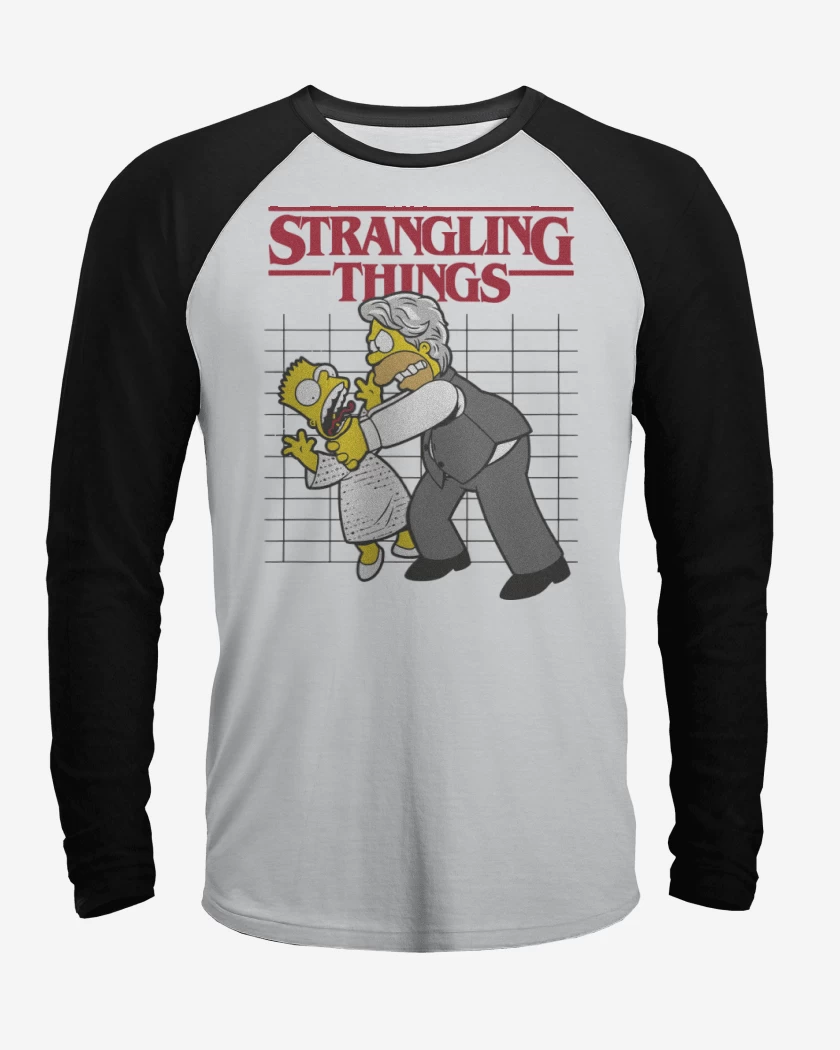 Polera Raglan Blanco / Negro de Strangling Things