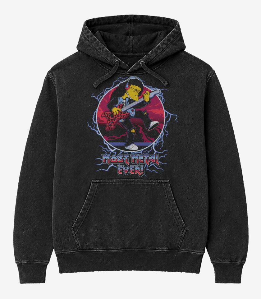 Poleron Canguro Acid Wash Negro de Otto Munson 