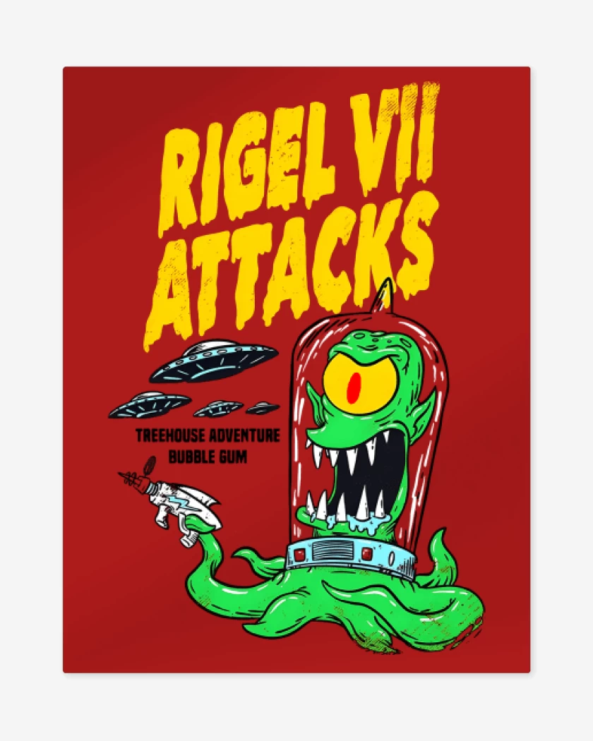 Print metalico Rojo de Rigel VII Attacks