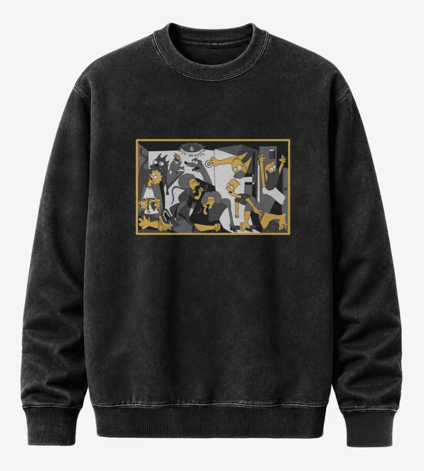 Poleron Polo Acid Wash Negro de Los Piccasons
