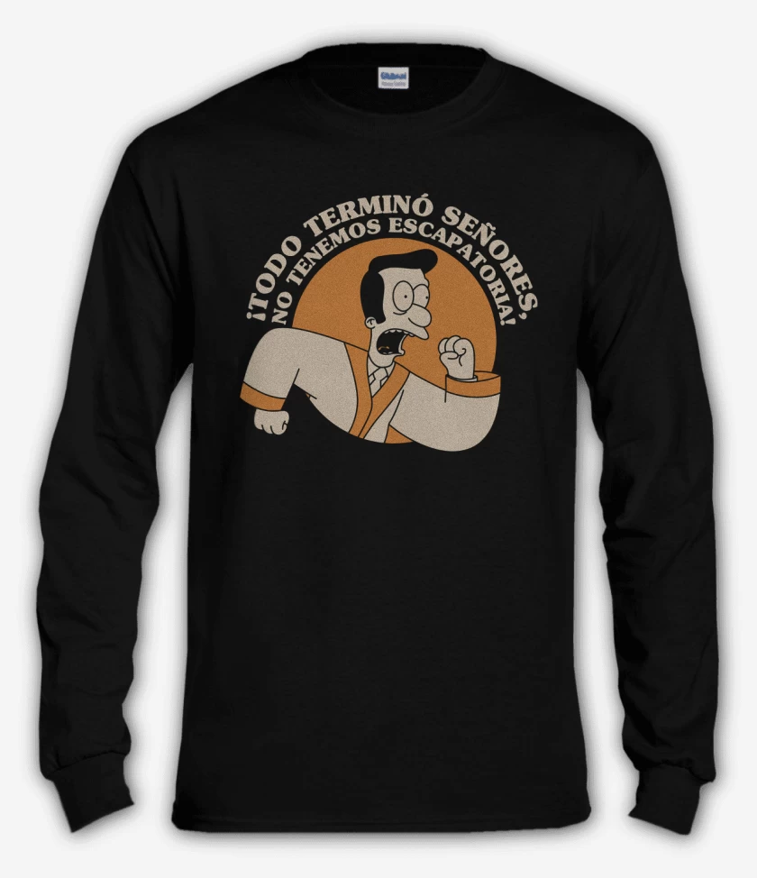 Polera manga larga Negro de Todo se Terminó Señores