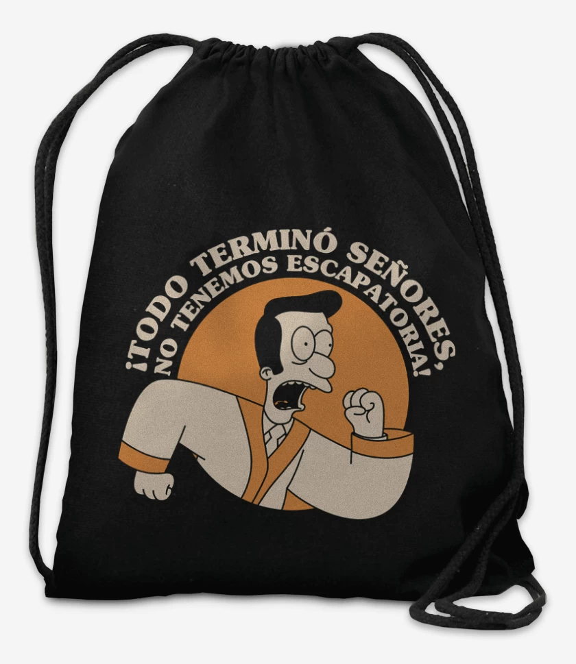 Mochila Negro de Todo se Terminó Señores