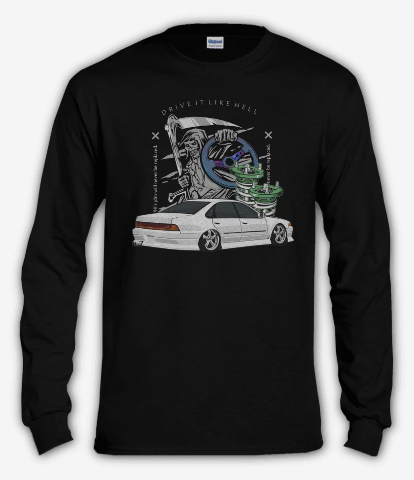 Polera manga larga Negro de Drive it like Hell