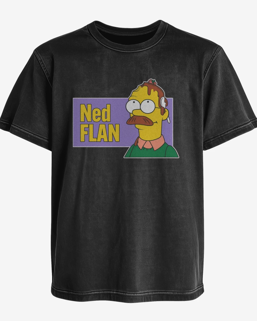 Polera desgastada Negro de Ned Flan