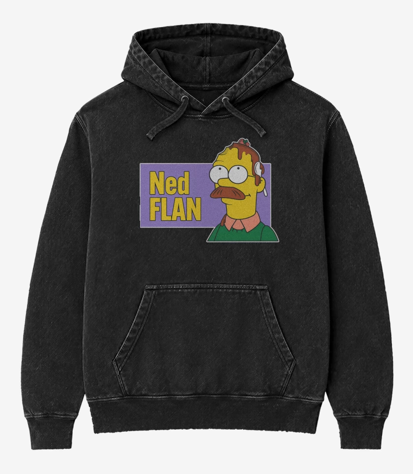 Poleron Canguro Acid Wash Negro de Ned Flan