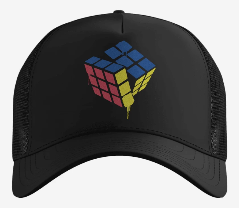 Gorro Negro de Rubik simple