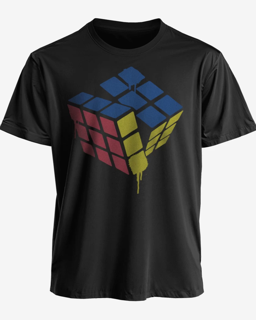 Polera Negro de Rubik simple