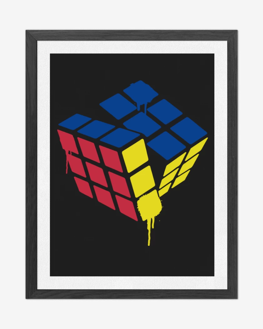 Cuadro decorativo Negro de Rubik simple