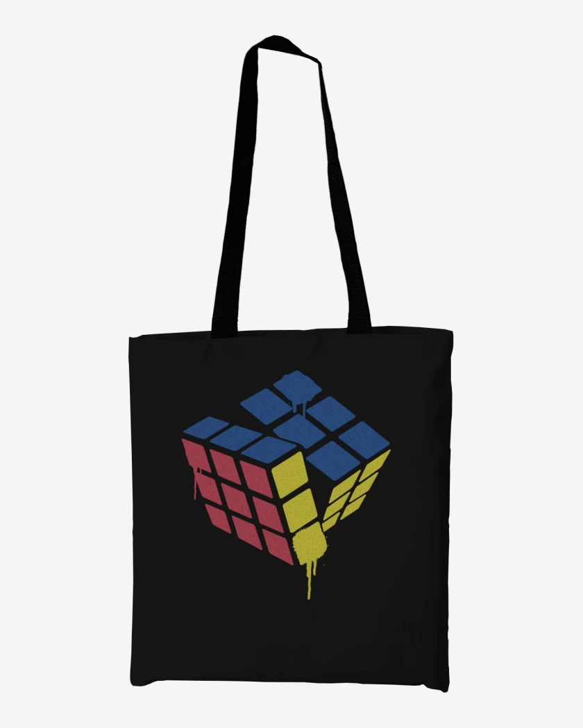 Totebag Negro de Rubik simple
