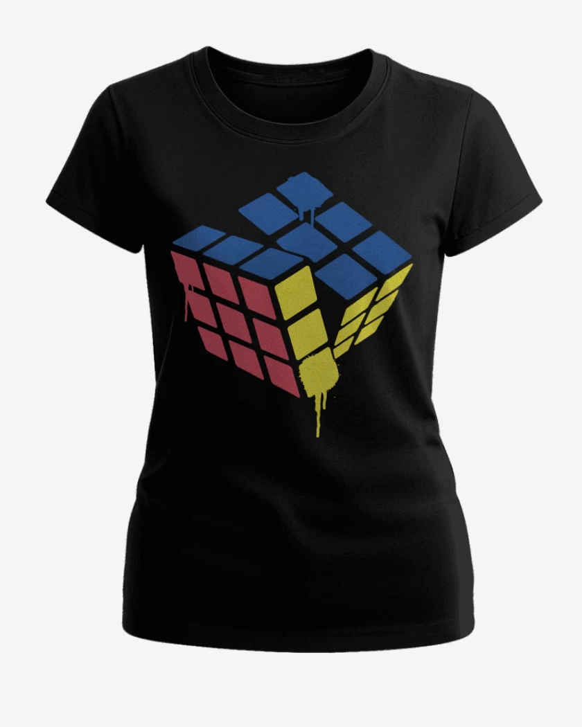 Polera de Mujer Negro de Rubik simple