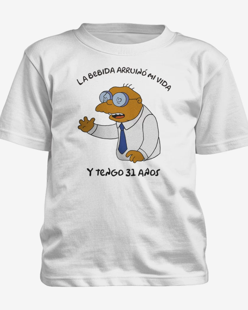 Polera de niño Blanco de La Bebida Arruinó mi Vida
