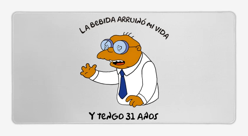 Mouse pad Gamer Blanco de La Bebida Arruinó mi Vida