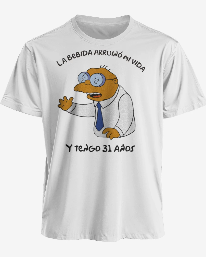 Polera premium Blanco de La Bebida Arruinó mi Vida