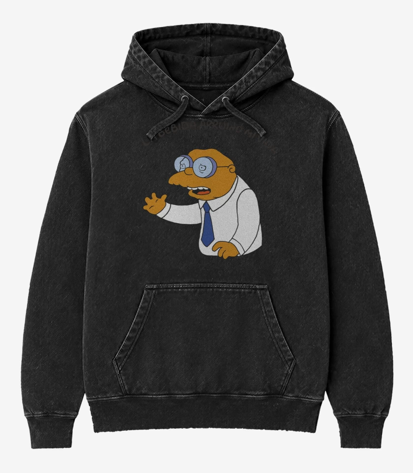 Poleron Canguro Acid Wash Negro de La Bebida Arruinó mi Vida