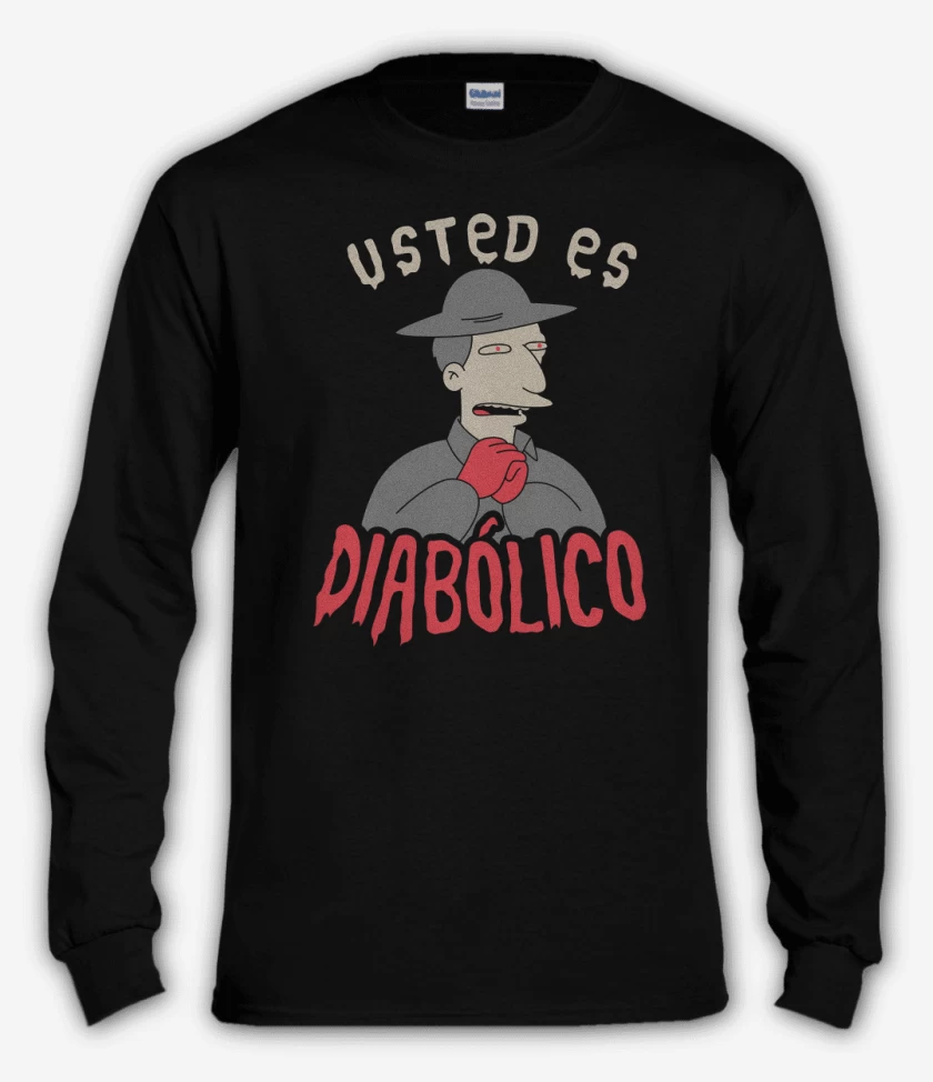 Polera manga larga Negro de Usted es Diabólico