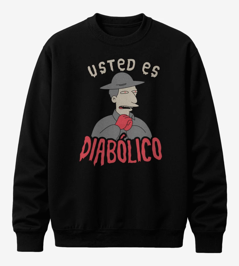 Poleron polo Negro de Usted es Diabólico