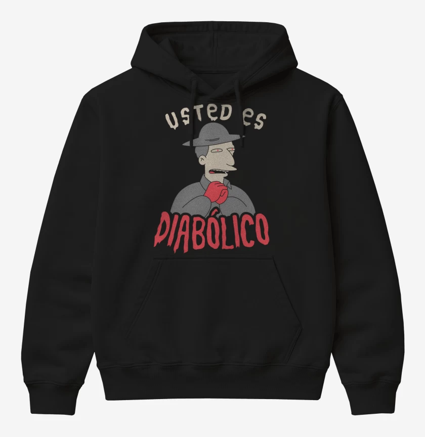 Poleron Canguro básico Negro de Usted es Diabólico