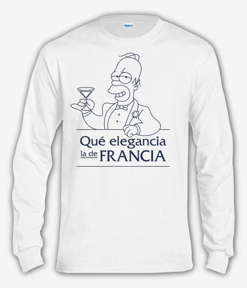 Polera manga larga Blanco de Qué elegancia la de Francia