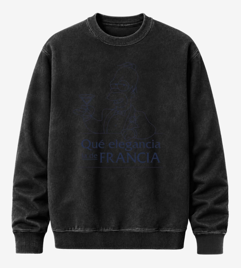 Poleron Polo Acid Wash Negro de Qué elegancia la de Francia
