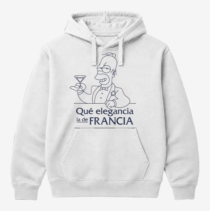 Polerón Canguro Blanco de Qué elegancia la de Francia