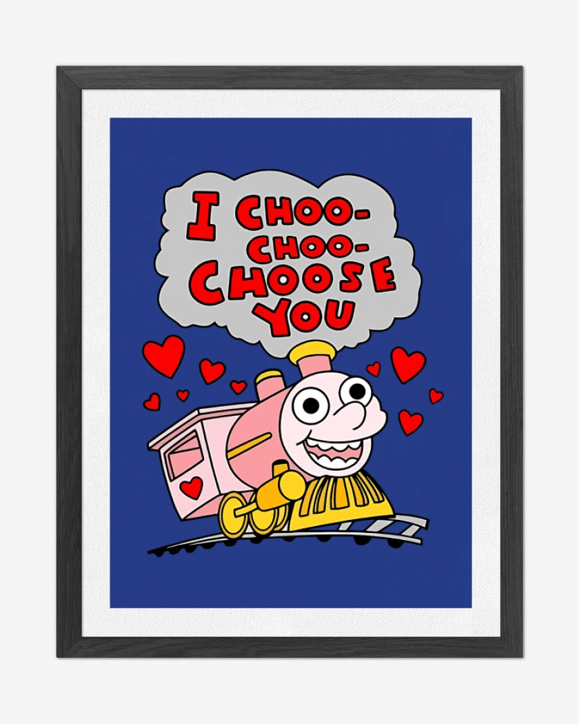 Cuadro decorativo Azul Rey de Trencito Choo Choo