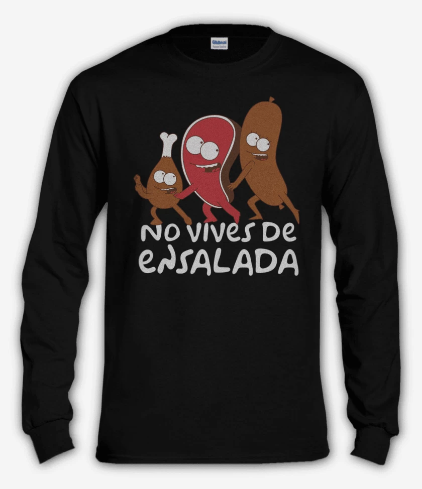 Polera manga larga Negro de No vives de Ensalda
