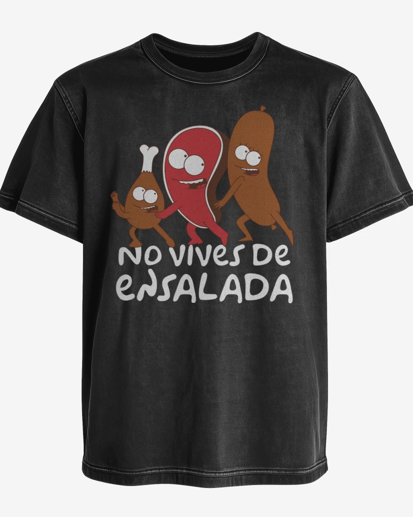 Polera desgastada Negro de No vives de Ensalda