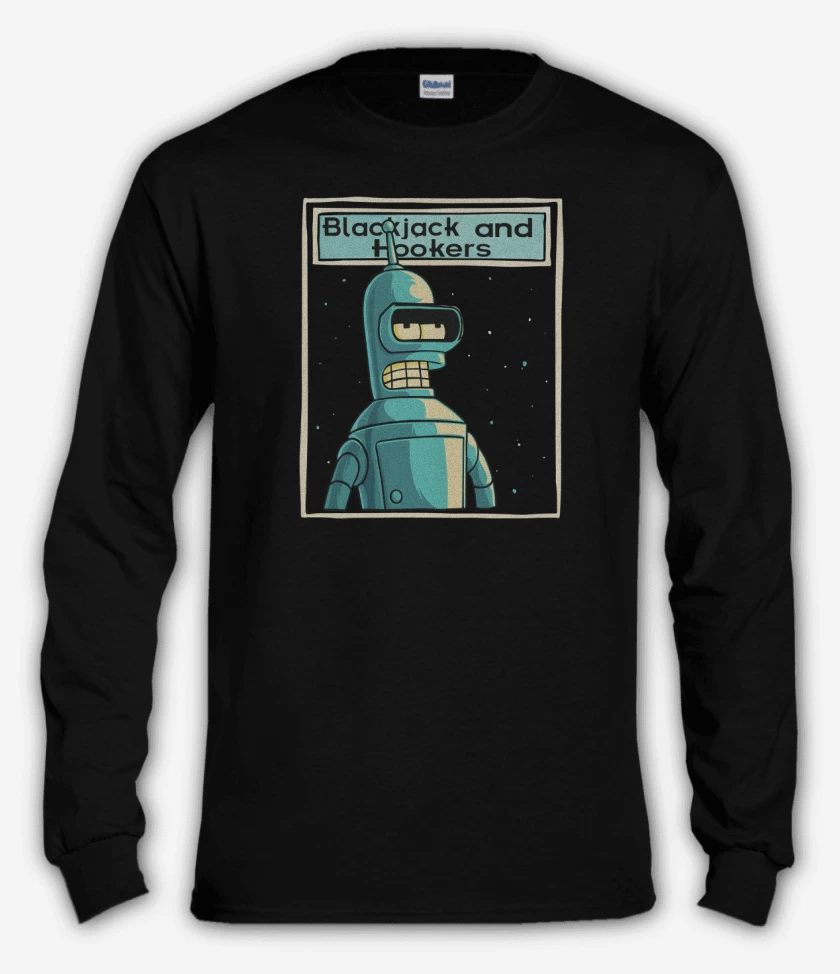 Polera manga larga Negro de Blackjack and hookers