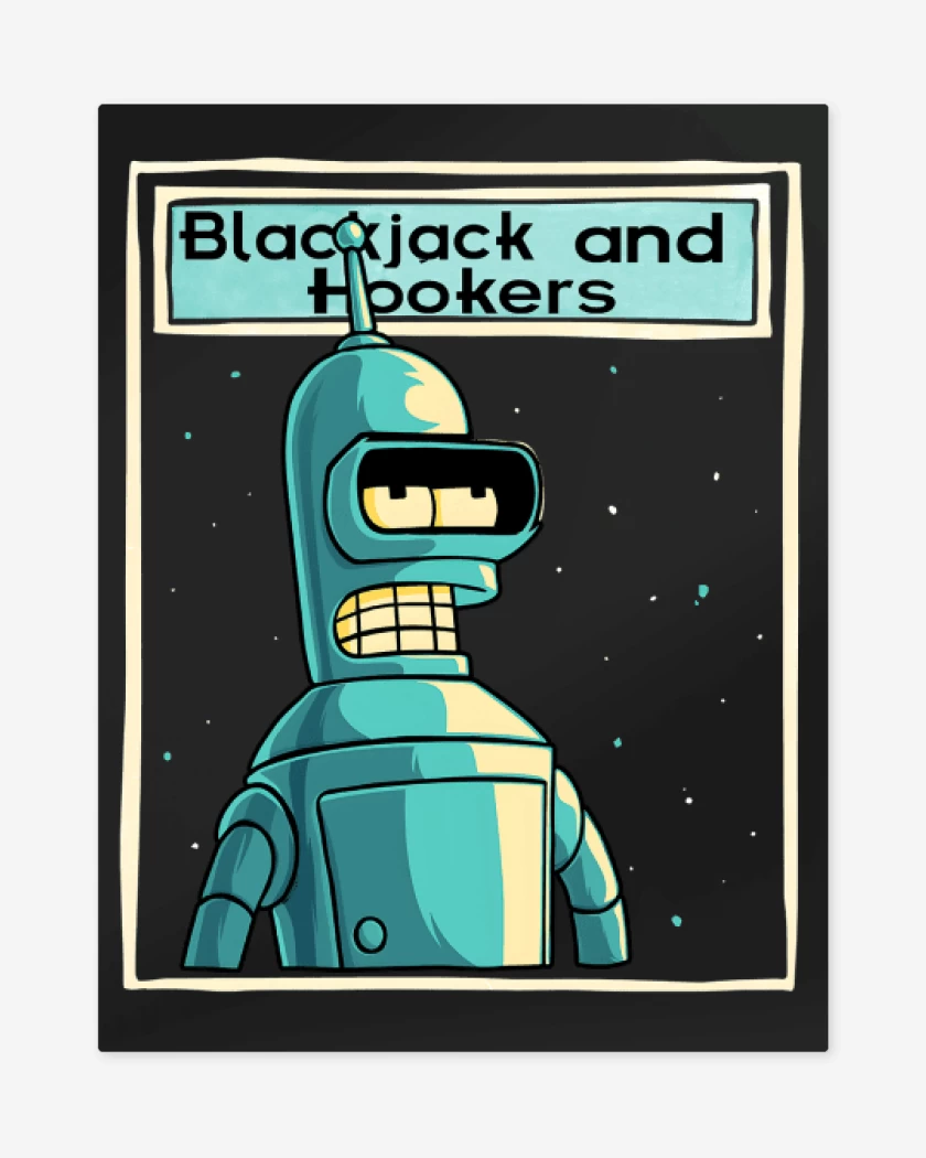Print metalico Negro de Blackjack and hookers