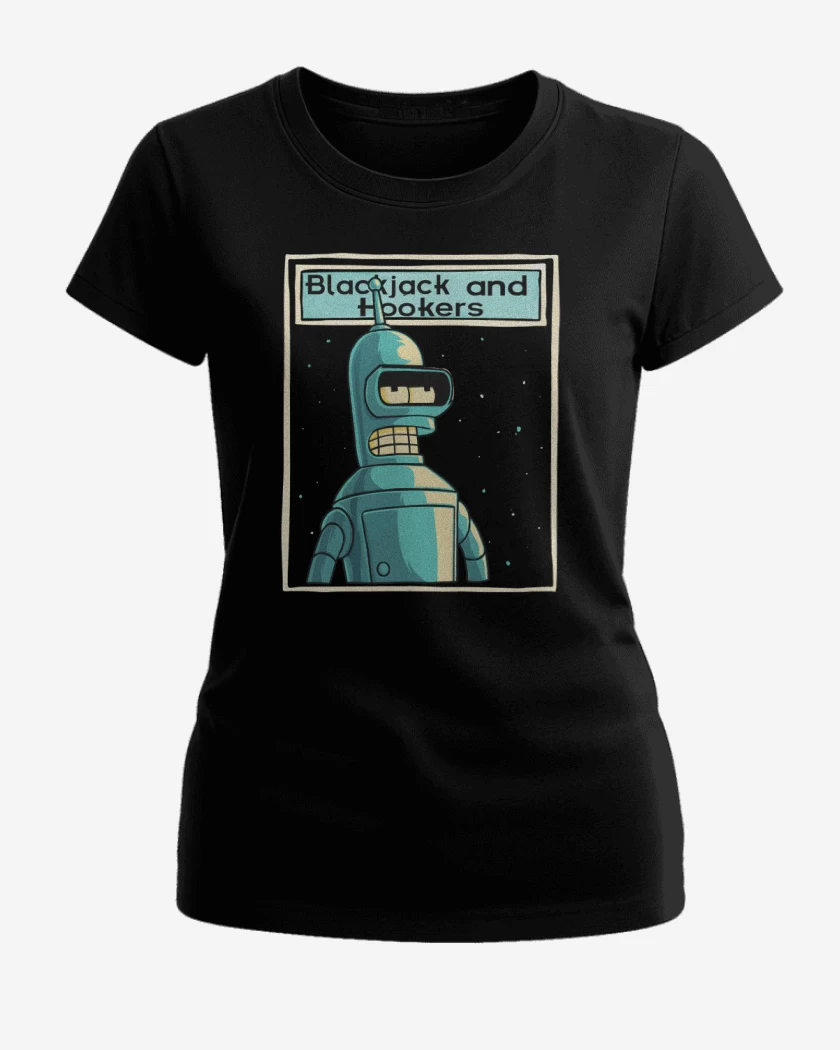 Polera de Mujer Negro de Blackjack and hookers