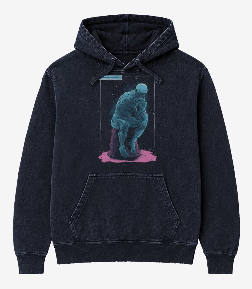 Poleron Canguro Acid Wash Azul Marino de Doctor Manhattan