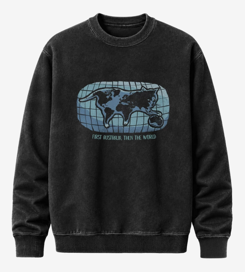 Poleron Polo Acid Wash Negro de First Australia, then the World