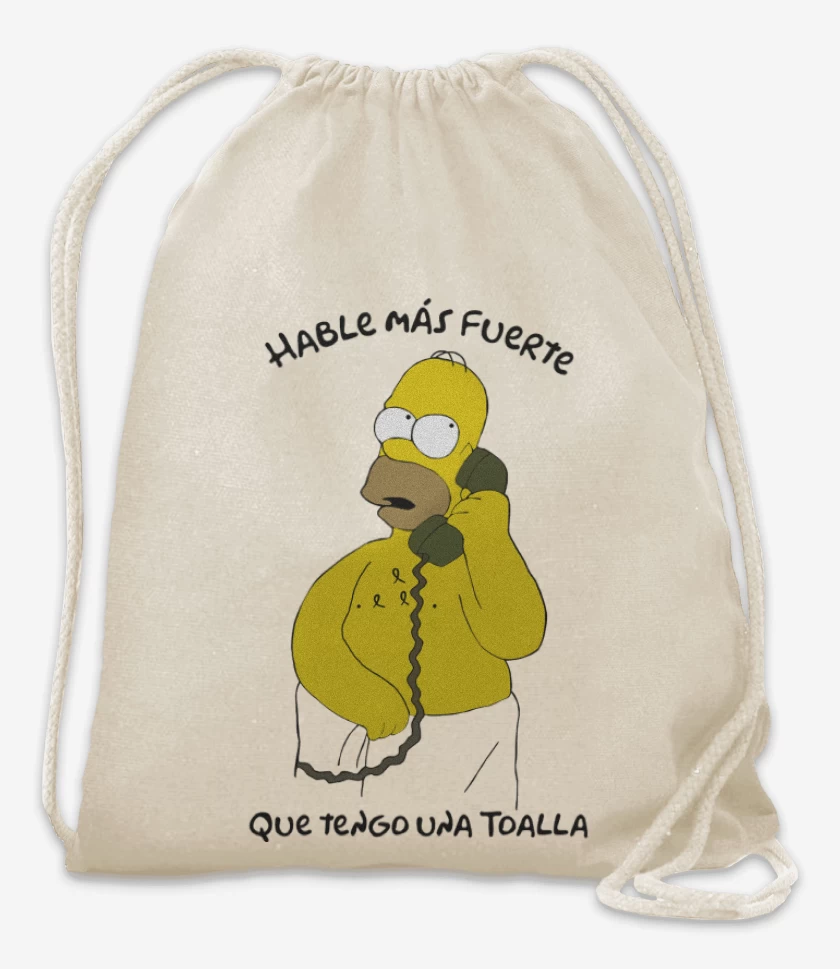 Mochila Blanco de Hable más fuerte que tengo una Toalla
