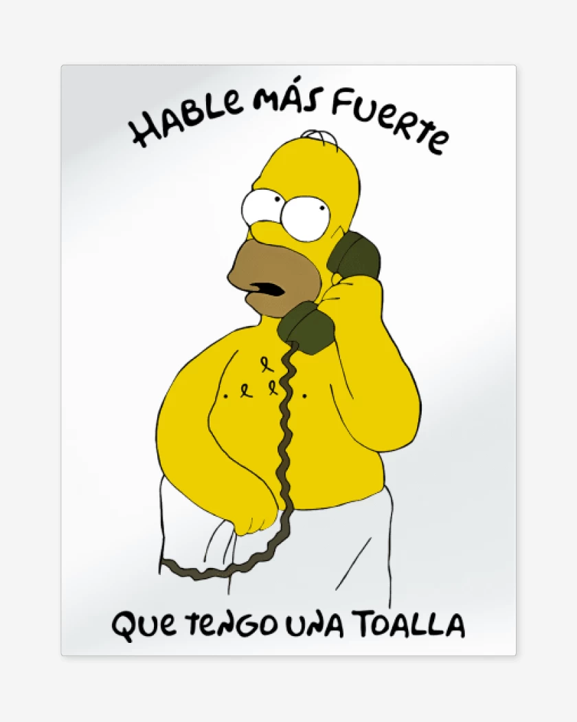 Print metalico Hable más fuerte que tengo una Toalla