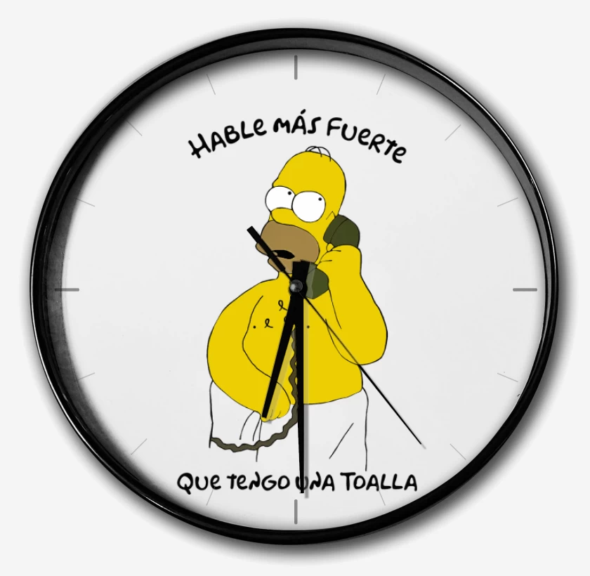 Reloj Blanco de Hable más fuerte que tengo una Toalla