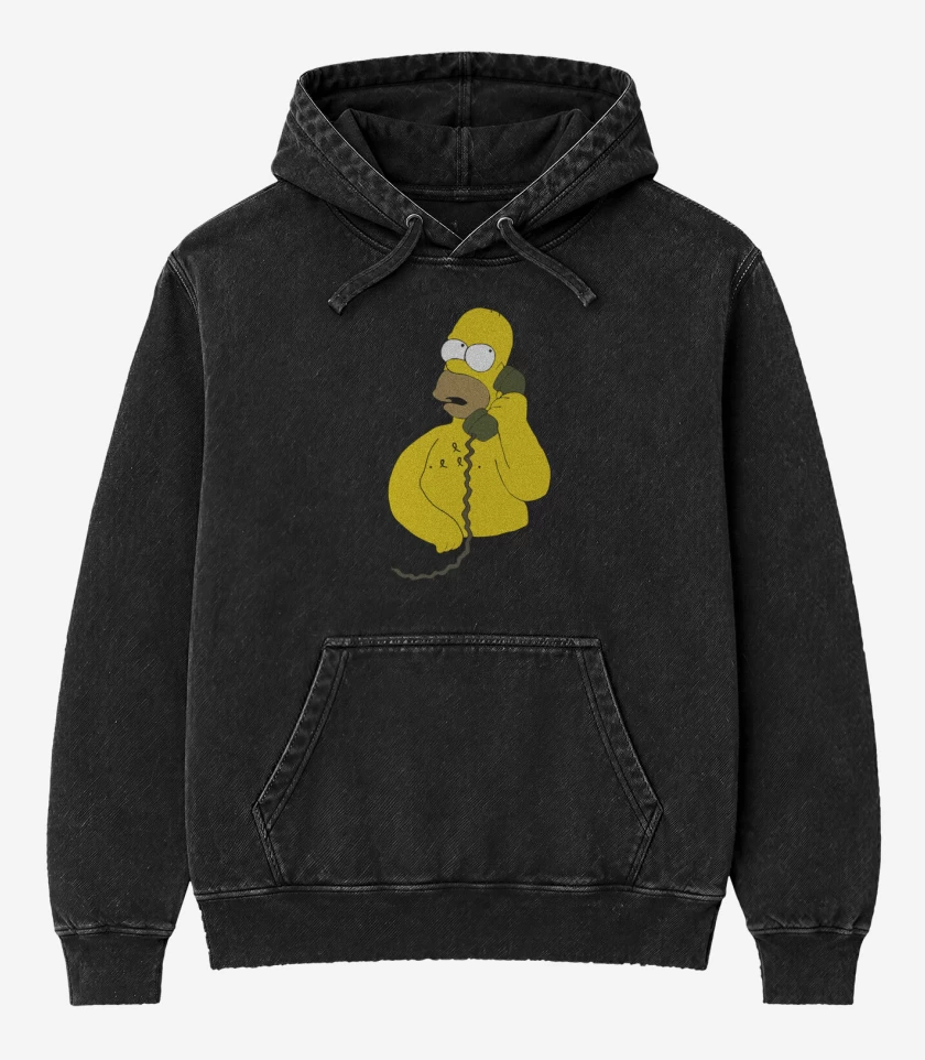 Poleron Canguro Acid Wash Negro de Hable más fuerte que tengo una Toalla