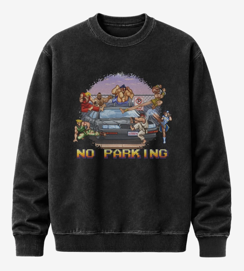 Poleron Polo Acid Wash Negro de No parking