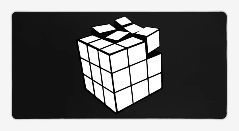 Mouse pad Gamer Negro de Rubik blanco y negro