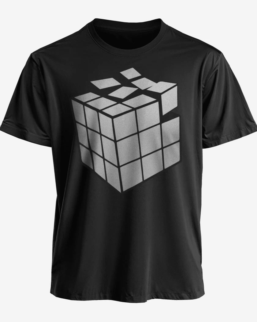 Polera Rubik blanco y negro