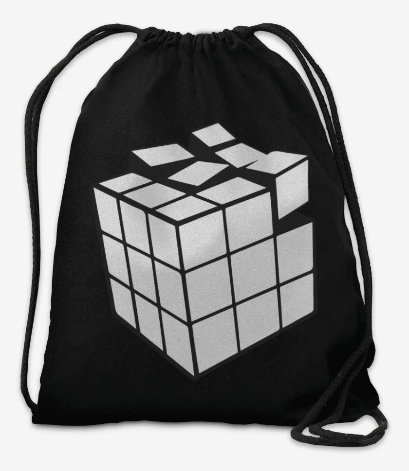 Mochila Negro de Rubik blanco y negro