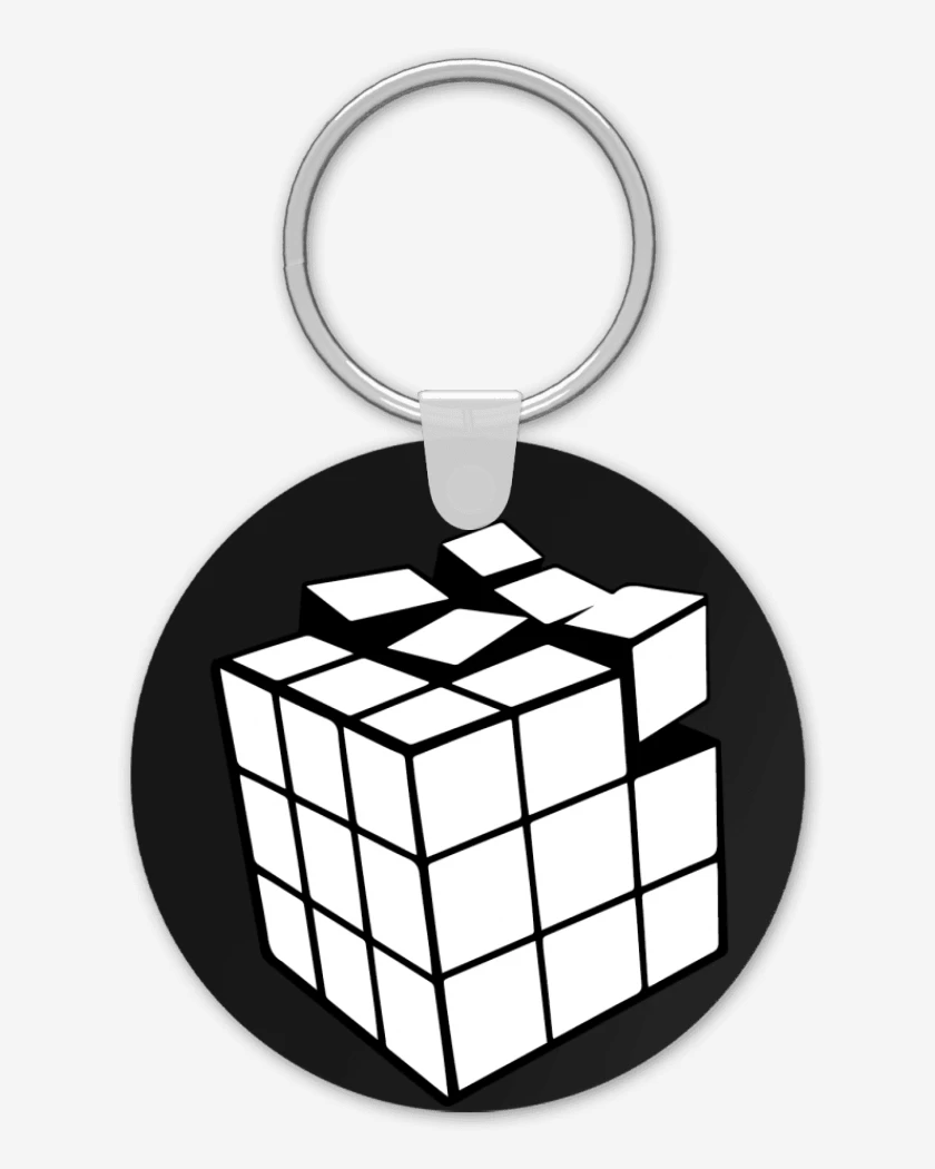 Llavero Rubik blanco y negro