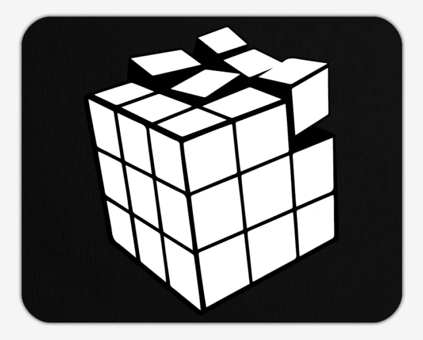 Mousepad Rubik blanco y negro