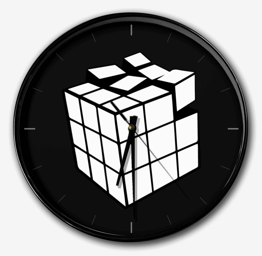Reloj Negro de Rubik blanco y negro